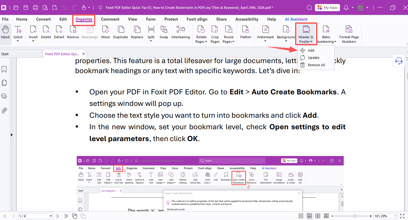 How to Add, Reassign, and Customize PDF Footers
